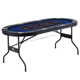 8 Player Foldable Poker Table, Blackjack Texas Holdem Poker Table with Padded Rails and Stainless V952-DZDTZDPKPZ8P95XDIV0