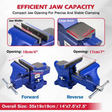 SEDY 6" Bench Vise Heavy Duty Workbench Clamp Anvil 360&deg Swivel Base Jaw Pads V465-86554