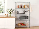 Artiss 5-Tier Kitchen Rack Shelf Shelving Unit 60x35x150CM Adjustable Metal Storage Shelves Silver KR-MEL-5S-60-SS