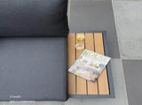 Modern Outdoor 7 Piece Lounge Set with Slatted Polywood Design Tables V264-OTF-535A-BLK-7PC