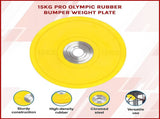 15KG PRO Olympic Rubber Bumper Weight Plate V63-783775