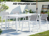 Gardeon 2PC Outdoor Bar Stools Dining Chairs Patio Furniture Garden Steel Textilene White ODF-BA-TEX-WH-2X