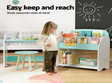 Keezi Kids Bookshelf 2 In 1 Table Chair Set Bookcase Toys Shelves Children Organiser FURNI-B-KTC-3SET-GN