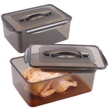 2PCS Marinating Containers with Lids, 12.5 & 8.3 Quart Airtight Plastic Brining Containers, Food V1369-AZ3-W-08733