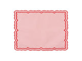 Scalloped Embroidery Cloth Napkins Set of 4 Cotton Napkins for Potluck Party Wedding Table Decor V1192-AZ-W-6585
