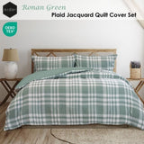 Ardor Ronan Green Plaid Jacquard Quilt Cover Set Queen V442-INT-QUILTCS-RONAN-GREEN-QS