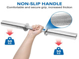 Olympic Barbell Bar 50cm Heavy Duty Dumbbell Handles Pair of Steel 100kg Weight Capacity with Spring V985-OLYMPICBARBELL