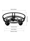 Movable Iron Potted Plant Stand for Home Garden Decoration-Black V1161-101164