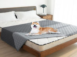 Grey 2-Sided Waterproof Pet Sofa Cover - Dog Bed Protector Blanket for Furniture, Couches & Car V888-ELOSUNG32693