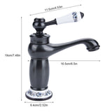 Floral Pattern Single Handle Mixer Tap Cold/Hot Water Faucet for Bathroom Basin Sink V1294-YM0727-JY07252-04