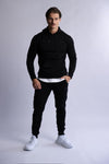 HARD HITTERS SLIM FIT TERRY JOGGERS BLACK X-LARGE V697-SLIM-FIT-TERRY-JOGGERS-BLACK-X-LARGE