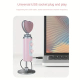 Pink Heart Microphone Set, Cardioid Noise Reduction, Real-time Monitoring One-Touch Mute, Handheld V1232-DRHT-002