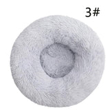 Calming Donut Pet Bed -Soft Faux Fur, Anti-Anxiety Fluffy Round Bed for Cats and Small Dogs V888-ELOSUNG10263