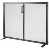 Fireplace Screen 1 Panel with Door, Sturdy Iron Mesh Fireplace Screen, 990MM Spark Guard V952-BLMHSJY3545I44JO4V0