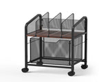 Artiss Mobile File Cabinet Rolling with Locking Wheels Wood Top Compact Storage Organiser Black FC-MESH-1D-BK
