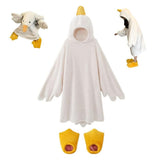 Cartoon Goose Hoodie Blanket Oversized Fleece Onesie for Sleep Lounging and Party - With Shoes& S V1263-JX-8068-1