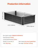 Metal Raised Garden Bed, 6 x 3 x 1.5 ft Outdoor Galvanized Box, with Open Bottom, Large V952-JSFXZZCZFXSHLZRC4V0
