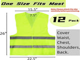 12 Pack High Visibility Safety Vests, Mesh Security Vest with 2 Reflective Silver Strips, V1259-DP01-A-871