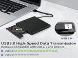 2in1 USB3.0 C Slim External RW CD Writer Drive Burner Reader Player Optical Drives for Laptop PC V1369-AZ3-W-11613