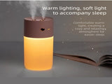 White Dual Spray USB Humidifier with Warm LED Night Light - 400ml Mini Portable Desk and Car V888-ELOSUNG53393