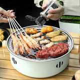 1 Piece Portable Charcoal Grill, Tabletop Iron BBQ with Removable Grate for Indoor Camping, Home V1189-LC-HW-00342