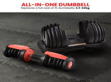 Powertrain 24kg Adjustable Dumbbells 15-in-1 Home Gym Weights Red DMB-BF1-024-1