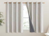 Snowbound Vintage Linen 100% Blackout Curtains for Living Room,Thermal Insulated Curtains 63" V1258-DP02-C-1289