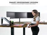 FORTIA 173W x 173W x 75D 3-Motor 120kg Load Adjustable Electric Sit to Stand Up Corner Desk V219-ADKCORFOWLBKC3A