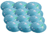 12x PARASOL UMBRELLA Chinese Japanese Bamboo Flower Pattern 80cm Large BULK - Sky Blue V563-BR-12PARUMBRLA-SKYBLU