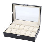 12 Soft Pillow Watch Box Jewelry Display Storage Organizer Box Case Black V1294-YM0722-JY01726-01