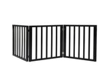 PaWz 3 Panels Wooden Pet Gate Dog Fence Black 139CM PT1060-3-BK