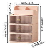 Makeup Organizer with 3 Large Drawers, Clear Rectangular Compartments for Brushes & Eyeshadow, V1366-AZ2-W-16391