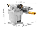 Pressure Washer Pump, 19 mm Shaft Horizontal, 3400 PSI, 2.5GPM, Replacement Power Washer Pumps Kit, V952-HZXPBHZ34INCHU81SV0