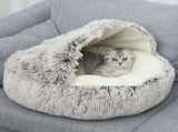 Darzheoy Calming Dog Beds & Cat Cave Bed with Hooded Cover, Removable Washable Round Beds for Small V1189-WXFWAL-20260326-03165