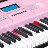 Karrera 61-Key Electronic LED Piano Keyboard with Stand - Pink EKB-CHJ-61-PK-LED