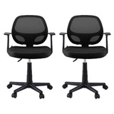 Artiss 2x Mesh Office Chair Computer Gaming Desk Chairs Work Study Mid Back Black OCHAIR-H-FZ14-BKX2