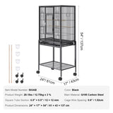 54 inch Standing Large Bird Cage, Carbon Steel Flight Bird Cage for Parakeets, Cockatiels, Parrots, V952-YTSNL251753I8188WV0