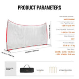 Barricade Backstop Net, 20x10 ft Ball Sports Barrier Netting, Portable Practice Equipment with Carry V952-DQW2010YC000EHXS0V0