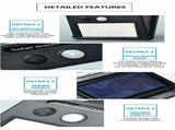 Solar LED 3-Sided Wall Lamp, 118 LED, Motion Sensor Waterproof Outdoor Lighting, Beautiful Garden V1221-XM-LB2676-GM104