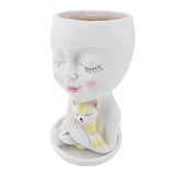 Face Flowerpot Fadeless Resin Head Planter DIY Decorative Adorable Succulent Flowerpot With Drainage V1294-YM0901-3111240041311