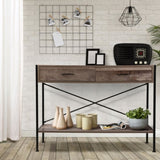 Artiss Console Table 2 Drawers Walnut Marconi FURNI-G-IND-DESK-01-WD