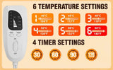 Dark grey This multifunctional electric heating pad 6 temperature levels, 4 timer settings, V1232-SMXJST001