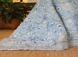 Wild Flower Ocean Reversible Quilt - Blue V563-0097