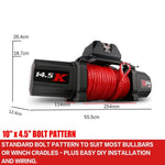 X-BULL 12V Electric Winch 14500LBS synthetic rope with winch mounting plate V211-AUEB-AXEW016WP009