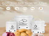 3 pcs Galvanised Iron Fruit Vegetable Storage Tins V915-KU0338