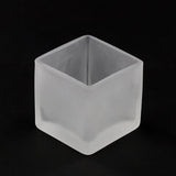 30 Bulk Pack Square Cube Frosted Glass 5cm Tealight Candle Holder Festival Decor Wedding Propose V382-SQFH30