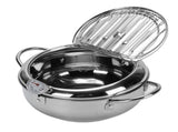 304 Stainless Steel Deep Fryer Pot Temperature Control Multifunctional Oil Saving Thickened with Lid V1294-YM0901-3118250006311