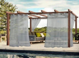 1 Pair Water Resistant Sheer Eyelet Curtains for Outdoor, 140x250cm, Gray V1188-MS-325-0456