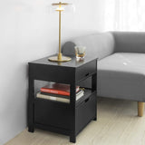 Black Bedside Table with 2 Drawers V178-58571