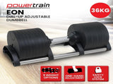 Powertrain Eon Dial Up 36KG Adjustable Dumbbell - Black DMB-B10-036-1